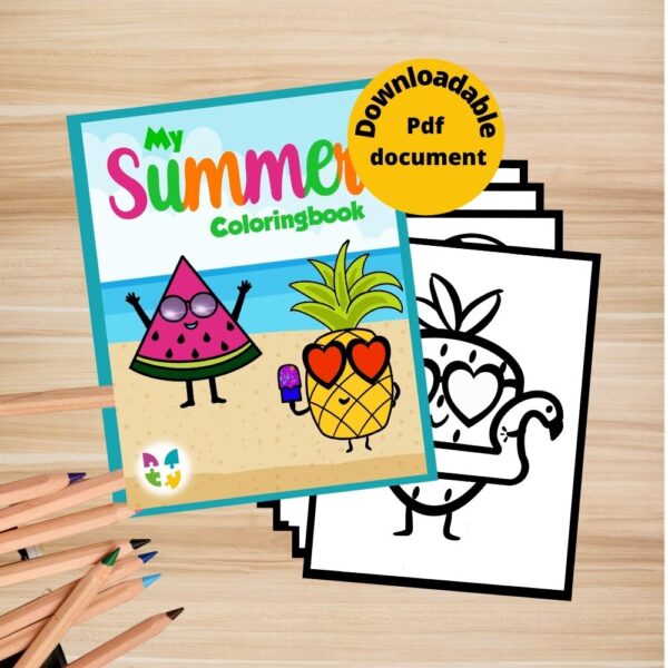 Free printable summer mini colouring book