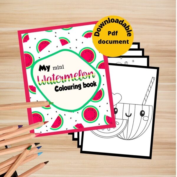 Free mini colouring book - watermelon theme